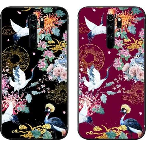 Ink painting Red-crowned Crane Phone Case for Redmi 9A 8A 7 6 6A Note 9 8 8T Pro Max Redmi 9 K20 K30 Pro