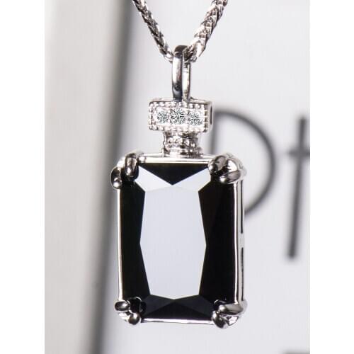 Black zircon Black Diamond, pendants for women, paired pendants,925 sterling silver necklace for women,kpop jewelry halloween