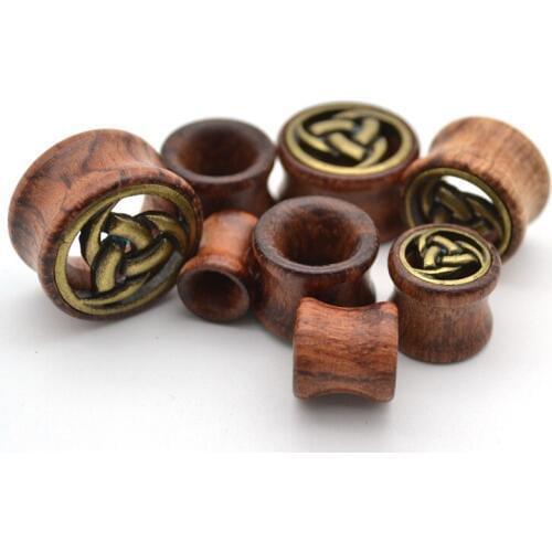 WOOD Flesh Tunnel Wooden Plug Ear DOUBLE FLARE Saddle Stretcher Expander 8mm 20mm Body piercing Jewelry wholesale