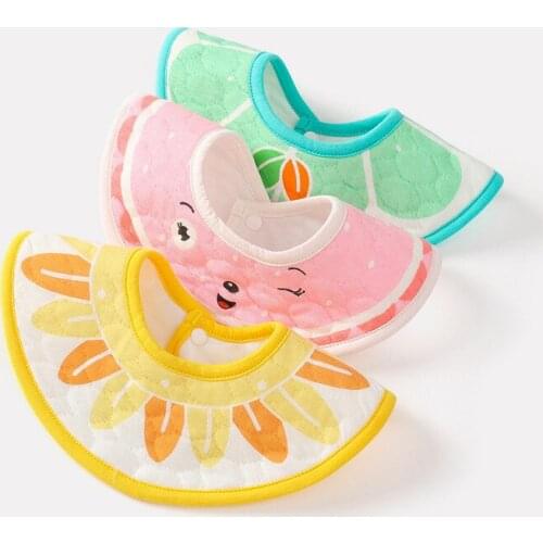 Baby Bibs Cotton Muslin Round Neck Burp 360 Degree Cloths Cartoon Printed Baby Toddler Stuff for Newborn Infant Bandana Bibs