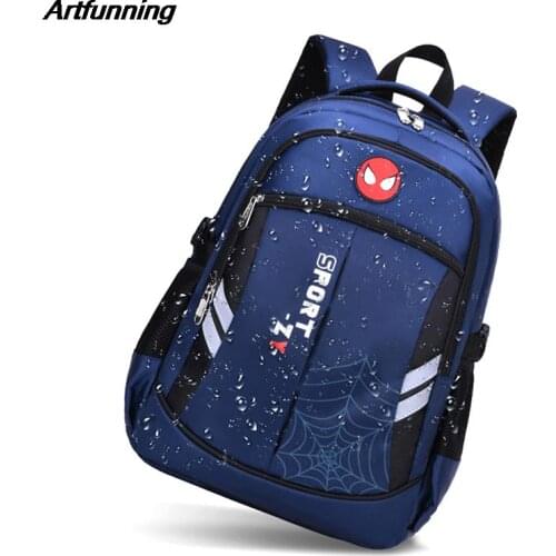 Artfunning Children Schoolbag for Teenager Girls Boys Hign School 2 Sizes Book Bag Waterproof Backpack free shipping