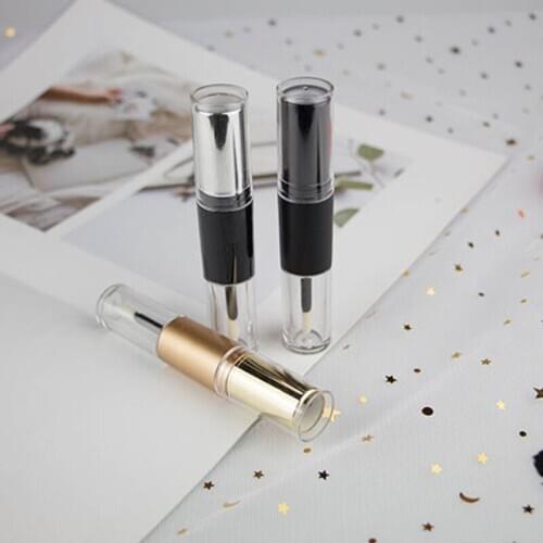 DIY Empty Double Tops Lip Glaze and Lipstick Tube Bottles Makeup Batom Lip Tint Lipgloss Cosmetics Containers 200pcs/lot