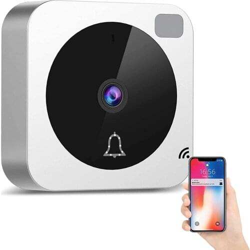 Doorbell Camera 2.4GHz Wi-Fi Motion Detector 185°Wide Angle Night Vision Camera Doorbell 2-Way Talk Cloud Compatible Alexa