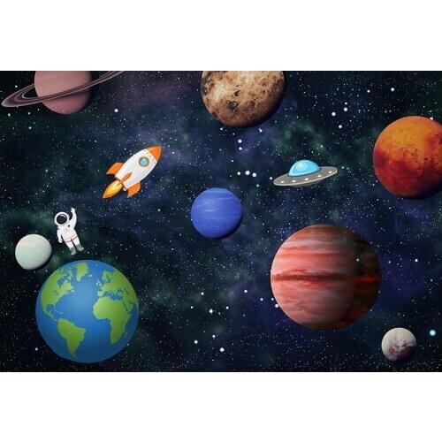 Solar system outer space photo backgrounds digital vinyl child photo backdrops for photographer studio kits fotografia lv-2324