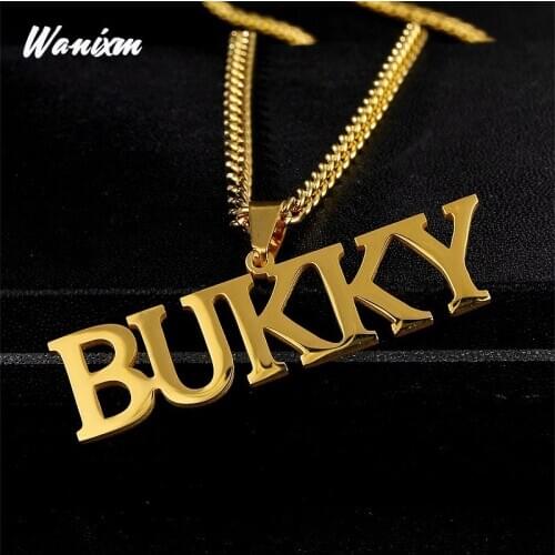 Customized Name Necklaces Pendants for Men Women Personalized Custom Gold 3mm Cuban Chain Stainless Steel Nameplate Jewelry