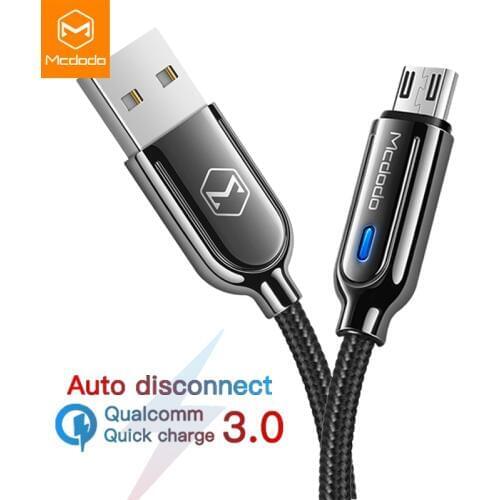 Mcdodo Micro USB Cable 3A Fast Charging Auto Disconnec For Samsung S7 Xiaomi Tablet Android Phone Charger Auto Disconnect Cord