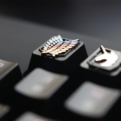 Mechanical Keyboard Keycap Keystone Attack on Titan theme aluminum alloy metal keycaps R4 height for Cherry MX axis