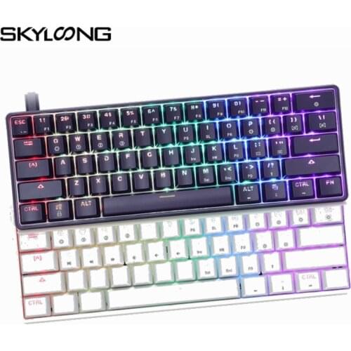 GK61 SK61 61 Keys Mechanical Keyboard USB Wired LED Backlit Axis Gaming Mechanical Keyboard Gateron Optical Switches For Desktop