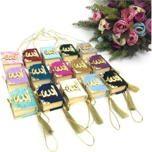 Mini Quran 15 pieces mixed color velvet covered Ramadan Mubarak Islamic Eid Favors Hajj Mevlut Gift Holy Book of Islam Coran