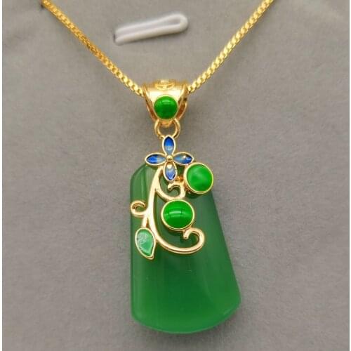 Natural Green Chalcedony Hand-carved Ping'an Brand Pendant Fashion Boutique Jewelry Men and Women Agate Necklace Popular Gifts