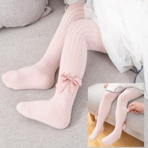 The New Baby Tights Jumpsuits Baby Spring And Autumn Pantyhose Breathable Bowknot Leggings Tights In Children Stockings