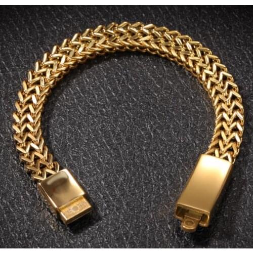 New Iced Out Bling Punk Party Arrived Men Hip Hop Franco Chain Bracelet Stainless Steel High Quality Bracelets Jewelry Gifts