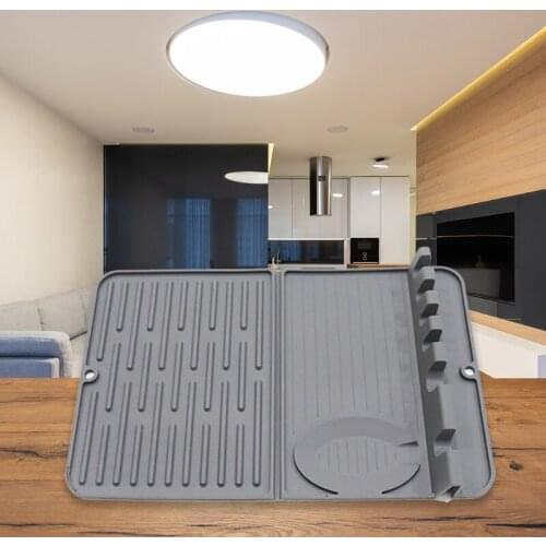 Silicone Material Utensil Rests with Drip Pad 6 Slots Heat-Resistant Silicone Spoon Rest and Spoon Holders for Stove Top