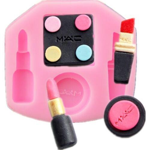 Lipstick Eye Shadow Powder Biscuit Roll Sugar Biscuit Decoration Mold Make-up Tools Turn Sugar Cake Silicone Fondant Mold A1175