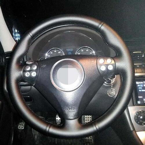 DIY Black High Soft Artificial Leather Car Steering Wheel Cover for Mercedes Benz SLK-Class W171 W170 SLK 2004-2008 C230 Komp