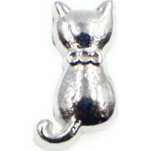 Silver Cute Cat Back Floating Charms For Memory Living Locket DIY Accessories Jewelry Making