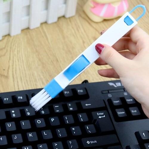 Door Window Groove Brush With Dustpan Crevice Brush For Cleaning Window Slit Computer Keyboard Brush Corner Dusting Nylon Brush
