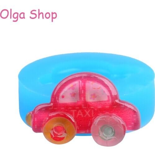 FYL329 35.2mm Taxi Silicone Mold - Cake Decoration Tools Mold Fondant Sugarcraft, Chocolate, Clay, Wax, Cookie Biscuit Mold