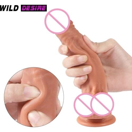 Silicone Replica Realistic Dildo Skin Feeling Male Artificial Penis Suction Cup Female Masturbation Cock Adult Sex Toy for Women