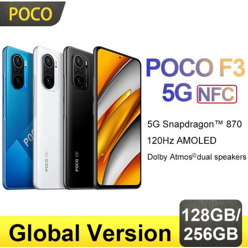 Global Version Smartphone POCO F3 5G 128G /256G Global Version Smartphone Snapdragon 870 Octa Core 6.67"120Hz E4 AMOLED Display