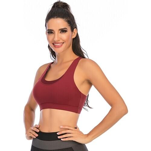 Sport Women Cross Back Bra Fitness Solid Sexy Lingerie Breathable Workout Gym Underwear