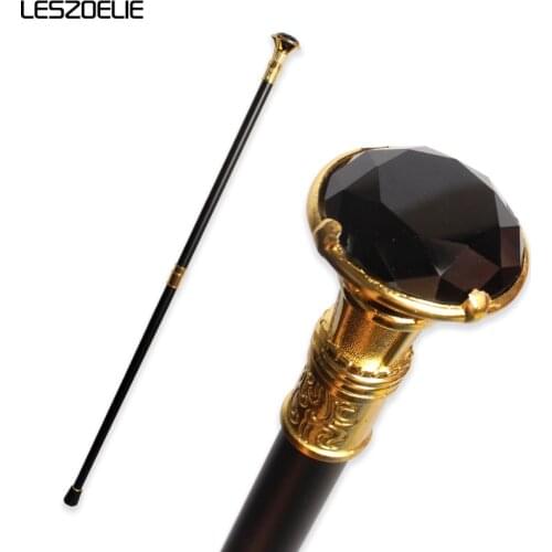 Dark Style Luxury Black Crystal Walking Stick For Men Decorative Walking Cane Women Diamond Handle Elegant Fashion Walking Stick