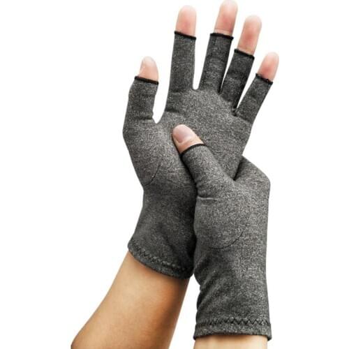 Cycling Gloves Half Finger Gloves Arthritis Health Elastic Breathable Compression Gloves For Men Women Wrist Brace Support