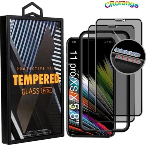 Free Frame Privacy Screen Protectors for iPhone 12 Pro max Anty Spy Private Tempered Glass For iPhone 11 Pro XS Max Xs XR Film