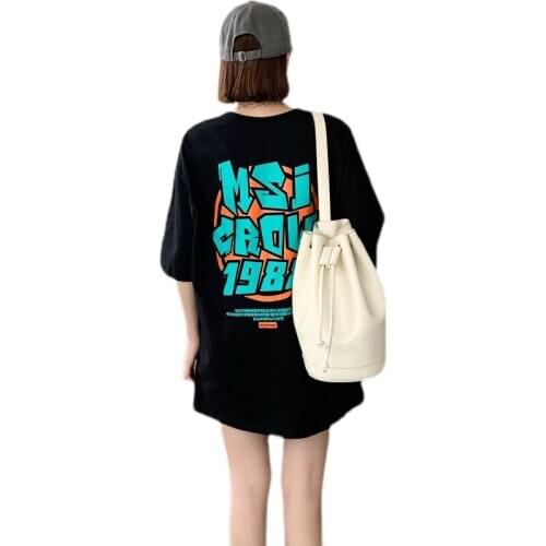 NYFS 2021 Korean Loose Big Size Cotton Letter Print Tops Summer Kimono Casual Woman T Shirt Blusas Camisa Mujer