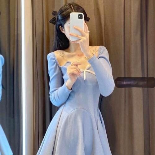Summer Elegant Sweet Dress For Women V-neck Bow Casual Slim Fit Chic Gentle Soft Dress Holiday Pretty Party Dress 2021