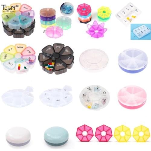 1/2pcs Pill Case Plastic 7 Days Tablet Candy Pill Box Portable Storage Tablet Holder Travel Organizer Pill Dispenser Container