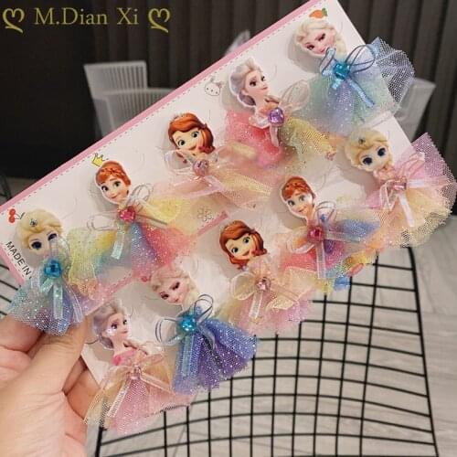 10pcs/lot Cartoon Sophia Children Hair Clip Cute Cartoon Frozen Princess Clip Baby Girls Hairpin Hair Kids Accessories Headdress