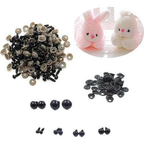 100 Pcs Black Plastic Crafts Toy Eyes Safety DIY 6-14mm for Teddy Bear Soft Toy Animal Dolls Amigurumi DIY Scrapbook Accessories