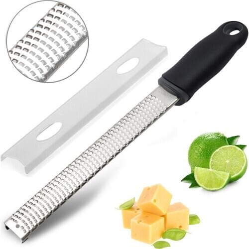 18/8 Stainless Steel Razor Sharp Blade Cheese Grater Tools Chocolate Lemon Zester Fruit Peeler With Protective Cover For Kitchen