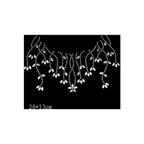 2pcs/lot Sweater hot fix motif iron on crystal transfers design hot fix rhinestone motif design stone sticker