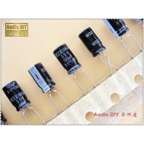 20PCS/100PCS EKA Series 100uF 35V 35V100UF Electrolytic Capacitor