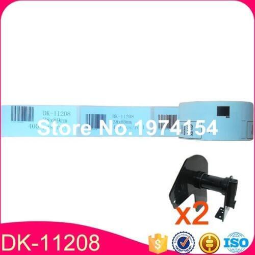 25 Rolls P-Touch Brother QL-720 Compatible DK-11208 Label 38*90mm 400Pcs Adhesive Sticker