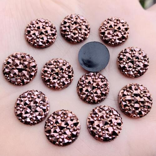 30pcs 14mm Crystal AB Resin Flatback Rhinestones Round Crystal Stones Non Hotfix Diamond Strass for DIY Crafts
