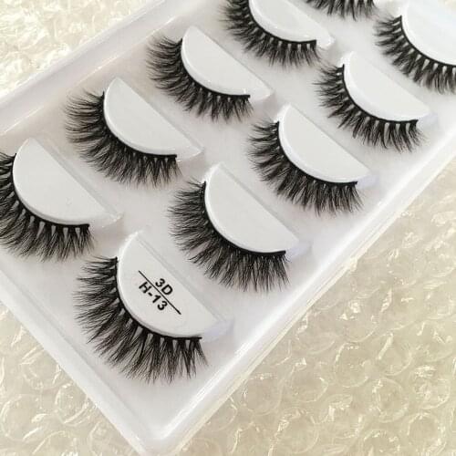 5 Pairs 3D Mink Hair Natural Cross False Eyelashes Long Messy Makeup Fake Eye Lashes Extension Make Up Beauty Tools maquiagem