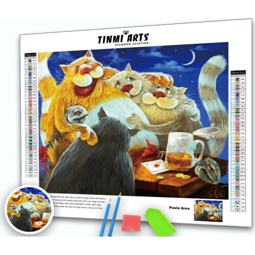 5D Diamond Painting New Round Stones Cartoon Diamond Embroidery Cat Family Hobby And Handicraft Diamond Mosaic