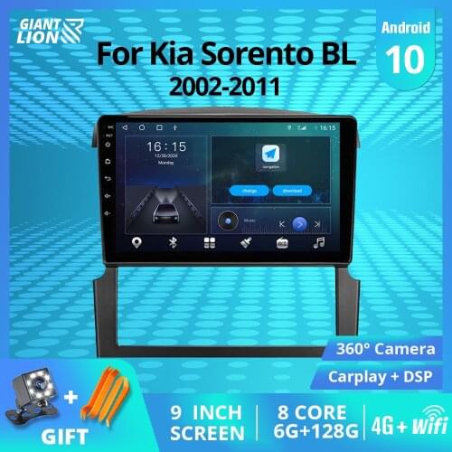 2DIN Android10 Car Radio For Kia Sorento BL 2002-2011 GPS Navigation Auto Radio Stereo Receiver DSP Car Receiver NO 2DIN DVD IGO