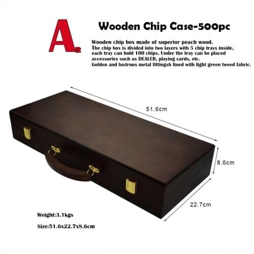 Wooden Poker Chip Case Oak Finish Chip Case With Removable Chip Trays