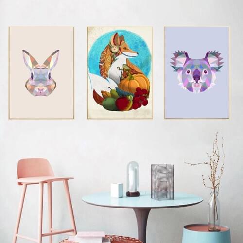 GATYZTORY 3PCS Cartoon Rabbit Animal Painting By Number DIY Framed Gift For Kids Unique Framed Wall Artcraft Living Room Decor