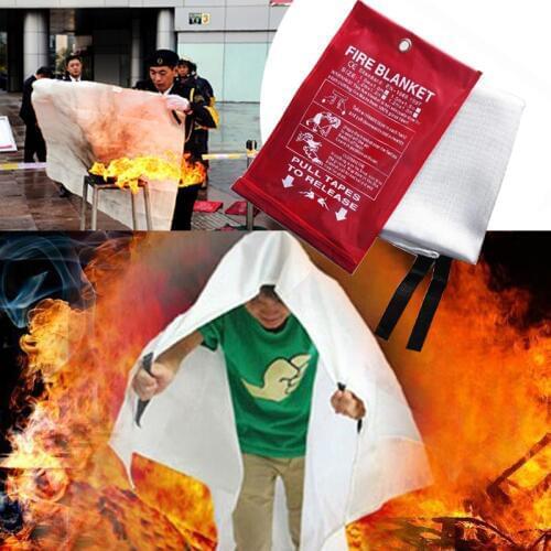 Sealed Fire Blanket, Home Safety Fighting Fire Extinguishers Tent, Boat Emergency Survival Fire Shelter, Safety Cover, 1M x 1M