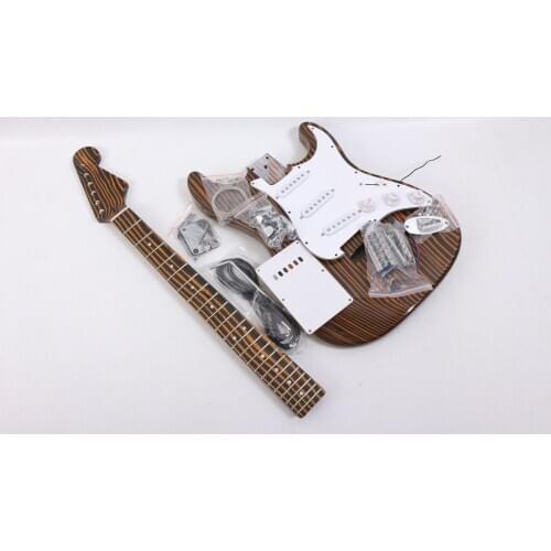 Zebra Wood Electric Guitar Neck Guitar Body 22fret Guitar Kit Good Quality