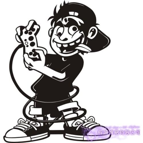 Game Handle Wall Sticker Video Play Game Room Decal Gaming Gamer Vinyl Wall Decals Decor Mural Video Game Car Decal