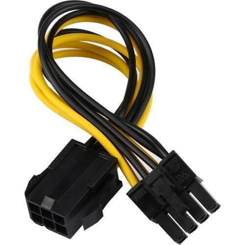 Jimier CY Cable CY 10cm 6Pin to 8 Pin EPS 12V ATX Motherboard Power Supply Adapter Converter Cable
