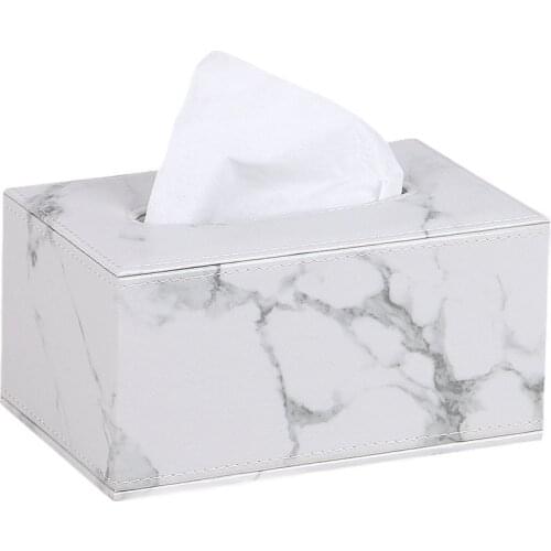 Nordic Ins Leather Tissue Box Living Room Table Desktop Napkin Drawing Napkin Holder Kitchen Paper Towel Dispenser Box FH041