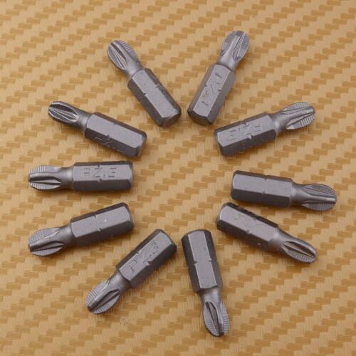 LETAOSK 10Pcs PZ3 Head 25mm Long Driver Set for Philips Screwdriver Magnetic Anti Slip Drill Bits Kit