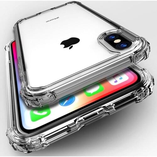 Fashion Shockproof Bumper Transparent Silicone Phone Case For iPhone X XS XR XS Max 8 7 6 6S Plus Clear protection Back Cover